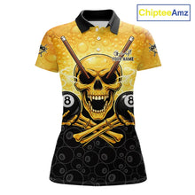 Load image into Gallery viewer, Funny Beer &amp; Skull 8 Ball Pool Billiard Team Shirt For Women Custom 3D Billiard Balls Jerseys NYN2439
