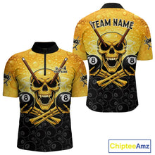 Load image into Gallery viewer, Funny Beer &amp; Skull 8 Ball Pool Billiard Team Shirt For Men Custom 3D Billiard Balls Jerseys NYN2439