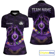 Load image into Gallery viewer, Grunge Grim Reaper Billiard Pool Women Billiard Shirts Custom Flame 8 Ball Pool Billiard Team Jerseys NYN3015