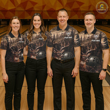 Load image into Gallery viewer, Funny deer bowling team shirts custom grunge forest bowling jerseys