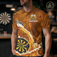 Load image into Gallery viewer, Cheer Beer Dartboard Men Dart Polo 1/4-Zip Shirt Custom Barley &amp; Hops Patten Dart Team Attire NYN3213