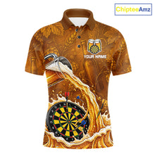 Load image into Gallery viewer, Cheer Beer Dartboard Men Dart Polo 1/4-Zip Shirt Custom Barley &amp; Hops Patten Dart Team Attire NYN3213