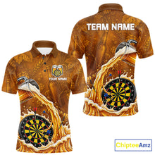 Load image into Gallery viewer, Cheer Beer Dartboard Men Dart Polo 1/4-Zip Shirt Custom Barley &amp; Hops Patten Dart Team Attire NYN3213
