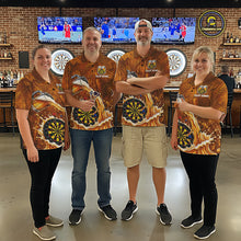Load image into Gallery viewer, Cheer Beer Dartboard Men Dart Polo 1/4-Zip Shirt Custom Barley &amp; Hops Patten Dart Team Attire NYN3213