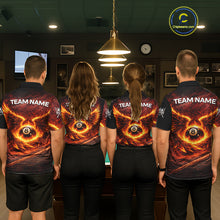 Load image into Gallery viewer, Fire Flame Wings 8 Ball Pool Polo &amp; 1/4-Zip Team Shirt For Men Custom Billiards Ball Apparel NYN2461