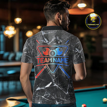 Load image into Gallery viewer, Glass Crack 8 Ball Pool Men Polo &amp; 1/4-Zip Team Shirts Custom Fire Flame Billiards Ball Apparel NYN2463