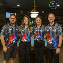 Load image into Gallery viewer, Glass Crack 8 Ball Pool Men Polo &amp; 1/4-Zip Team Shirts Custom Fire Flame Billiards Ball Apparel NYN2463