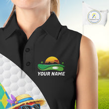 Load image into Gallery viewer, Womens Colorful Argyle Sleeveless Polo Golf Shirts Custom Parrots Golfer Summer Golf Attire For Golfers NYN3060