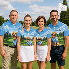 Load image into Gallery viewer, Men's golf team wearing Golden Retriever golf polo shirts custom golf team apparel