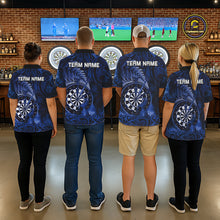 Load image into Gallery viewer, Personalized Fern Leaves Blue Fire Tribal Dart Polo Shirts For Men Dart Team Jerseys NYN2193