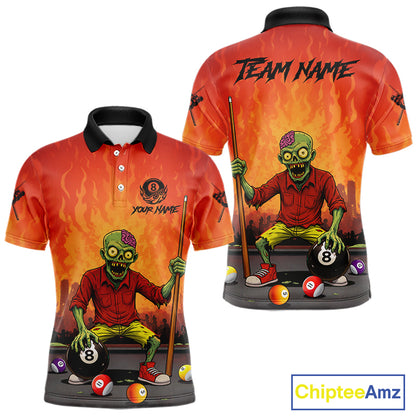 Skeleton Play 8 Ball Pool Men's Billiard Polo & 1/4 Zip Team Shirt Custom Funny Billiard Attire NYN2480