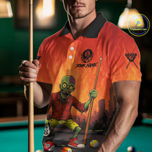 Load image into Gallery viewer, Skeleton Play 8 Ball Pool Men's Billiard Polo &amp; 1/4 Zip Team Shirt Custom Funny Billiard Attire NYN2480