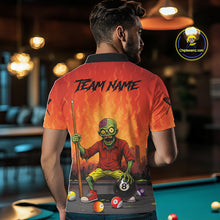 Load image into Gallery viewer, Skeleton Play 8 Ball Pool Men's Billiard Polo &amp; 1/4 Zip Team Shirt Custom Funny Billiard Attire NYN2480