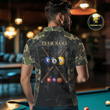 Load image into Gallery viewer, Black Grunge Camouflage Billiard Pool Shirt For Men Custom 8 Ball Billiard Team Jersey NYN3065