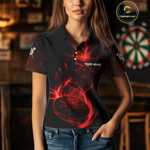 Load image into Gallery viewer, Custom Lightning Dartboard Red Skull Dart Women Polo Jerseys Dart Tournament Shirt NYN1670