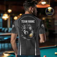 Load image into Gallery viewer, Personalized Grunge Crown 8 Ball &amp; 9 Ball Billiard Pool Shirt For Men Custom Billiard Team Jersey NYN3216