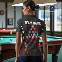 Load image into Gallery viewer, Black And Red Grunge Splatter 8 Ball Billiard Pool Shirt For Women Custom Outfits Billiard Team Attire NYN3220