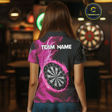Load image into Gallery viewer, Custom Black-Pink Dragon Lightning Dartboard Dart Women Polo Jerseys Dart Team Shirt NYN1690