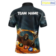 Load image into Gallery viewer, Funny Grim Reaper Play Beer &amp; Pool 8 Ball Men's Billiard Team Shirt Custom Billiard Attire NYN2492