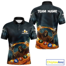 Load image into Gallery viewer, Funny Grim Reaper Play Beer &amp; Pool 8 Ball Men's Billiard Team Shirt Custom Billiard Attire NYN2492