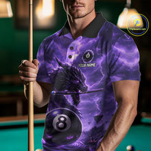 Load image into Gallery viewer, Dragon Thunder Purple Cue &amp; Pool 8 Ball Men Billiard Shirt Custom Billiard Polo &amp; 1/4-Zip Attire NYN2496