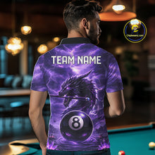 Load image into Gallery viewer, Dragon Thunder Purple Cue &amp; Pool 8 Ball Men Billiard Shirt Custom Billiard Polo &amp; 1/4-Zip Attire NYN2496