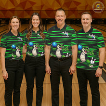 Load image into Gallery viewer, Funny Crocodile Bowling Jersey For Women Personalized Green Strike Lightning Team Bowling Attire NYN3228