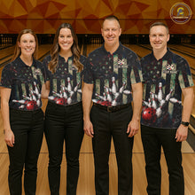 Load image into Gallery viewer, Personalized American Flag Grunge Bowling Shirt For Women Custom Splatter Outfit Bowling Jersey NYN3231