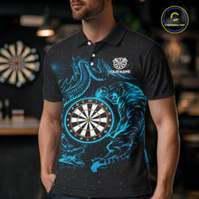 Load image into Gallery viewer, Custom Tiger And Dragon Blue Dartboard Men Darts Polo League Shirts Funny Dart Jerseys NYN2216