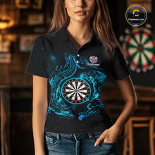 Load image into Gallery viewer, Custom Tiger And Dragon Blue Dartboard Women Darts Polo League Shirts Funny Dart Jerseys NYN2216