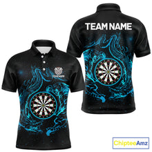 Load image into Gallery viewer, Custom Tiger And Dragon Blue Dartboard Men Darts Polo League Shirts Funny Dart Jerseys NYN2216