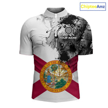 Load image into Gallery viewer, Personalized Florida Flag Black Splatter Dart 1/4-Zip Shirts For Men Custom Dart Team Jerseys NYN2713