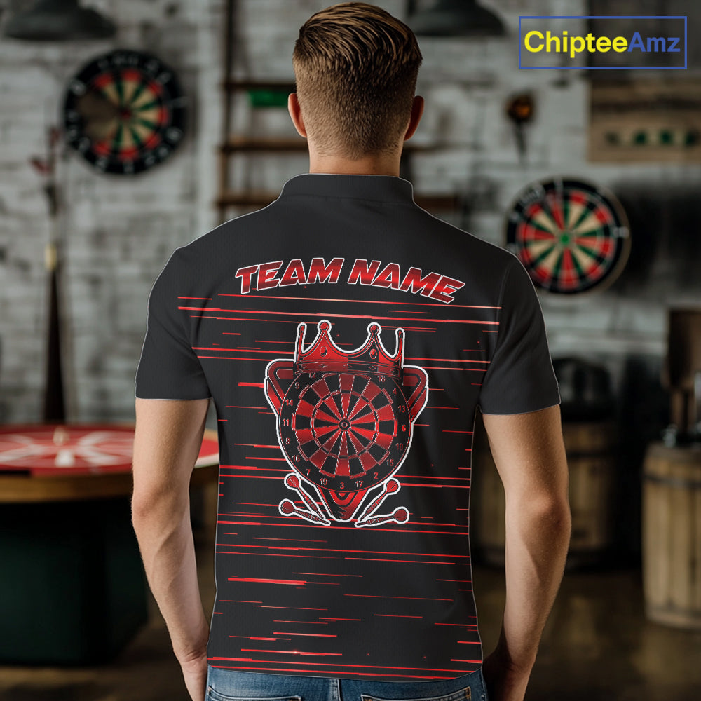 Red Crown Dartboard Mens Darts Shirt Personalized Horizontal Stripes Team Darts Jersey NYN3242