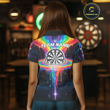 Load image into Gallery viewer, Custom Dripping Rainbow Dartboard Darts Polo Shirt For Women Multicolor Dart Jerseys NYN1961