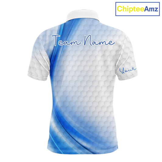 Personalized Blue-Light Twinkle Golf Polo Shirt For Men Custom White Pattern Golf Team Clothes NYN2871