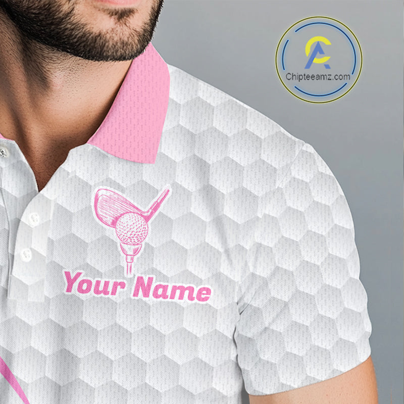 Pink And Purple Diamond Geometric Golf Polo Golf Shirts For Men Custom Golf Team Attire NYN3248