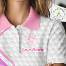 Load image into Gallery viewer, Pink And Purple Diamond Geometric Golf Polo Golf Shirts For Women Custom Golf Team Attire NYN3248
