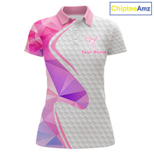 Load image into Gallery viewer, Pink And Purple Diamond Geometric Golf Polo Golf Shirts For Women Custom Golf Team Attire NYN3248