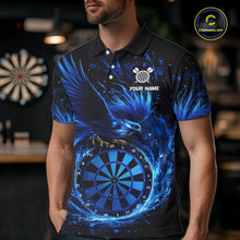Load image into Gallery viewer, Blue Splatter Funny Eagle Dartboard Darts Polo Shirt For Men Custom Dart Team Jerseys NYN2521