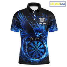 Load image into Gallery viewer, Blue Splatter Funny Eagle Dartboard Darts Polo Shirt For Men Custom Dart Team Jerseys NYN2521