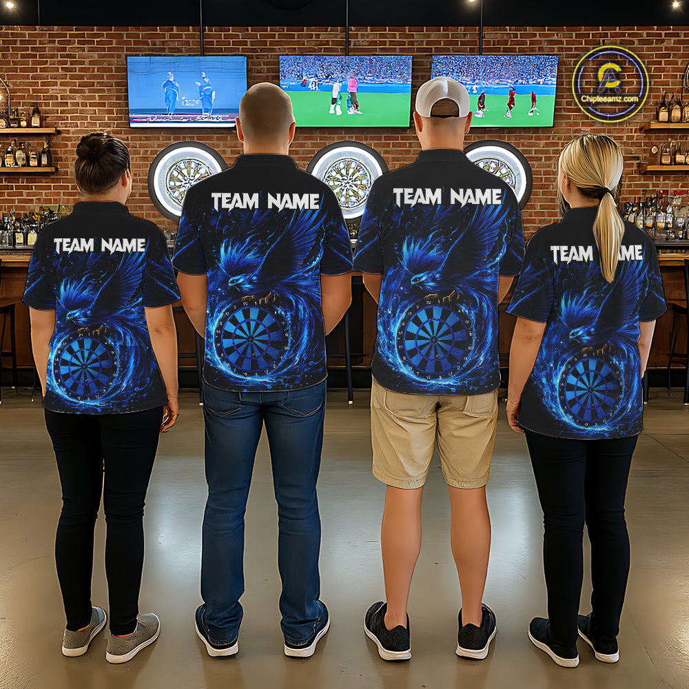 Blue Splatter Funny Eagle Dartboard Darts Polo Shirt For Women Custom Dart Team Jerseys NYN2521