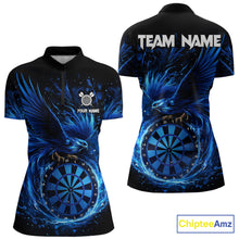Load image into Gallery viewer, Blue Splatter Funny Eagle Dartboard Darts Quarter-Zip Shirt For Women Custom Dart Team Jerseys NYN2521