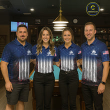 Load image into Gallery viewer, American Flag Cracked 8 Ball Billiard Pool Shirt For Women Custom Grunge Patriotic Billiard Team Jersey NYN3085