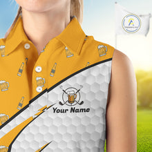 Load image into Gallery viewer, Funny Womens Golf Sleeveless Polo Shirt Personalized Cheer Beer Clothing Golf Tops For Golfers NYN3260