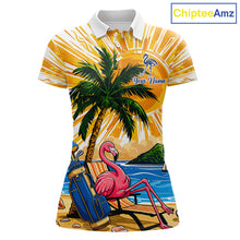 Load image into Gallery viewer, Funny Flamingo Womens Golf Polo Shirt Custom Summer Tropical Golf Team Clothing Golf Gifts NYN3262