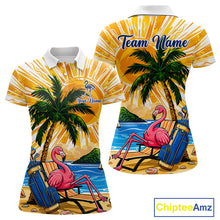 Load image into Gallery viewer, Funny Flamingo Womens Golf Polo Shirt Custom Summer Tropical Golf Team Clothing Golf Gifts NYN3262