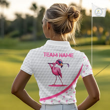 Load image into Gallery viewer, Funny Flamingo Mens Golf Shirt Polo Personalized Pink Argyle Pattern Golf Team Outfits NYN3097