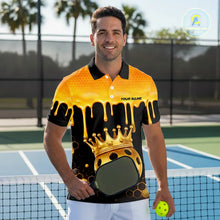 Load image into Gallery viewer, Custom Dripping Honeycomb Gold Crown Pickleball 3D Ball Jerseys Men Pickleball Shirts NYN2230