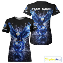 Load image into Gallery viewer, Broken Glass Blue Eagle Lightning Pickleball 3D Ball Jerseys Custom Women Pickleball Shirts NYN2235