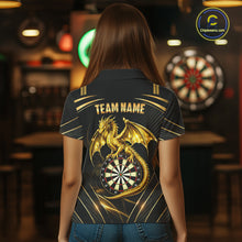 Load image into Gallery viewer, Gold Light Dragon Dartboard Custom Women Darts Polo League Shirts Dragon Dart Jerseys NYN2236